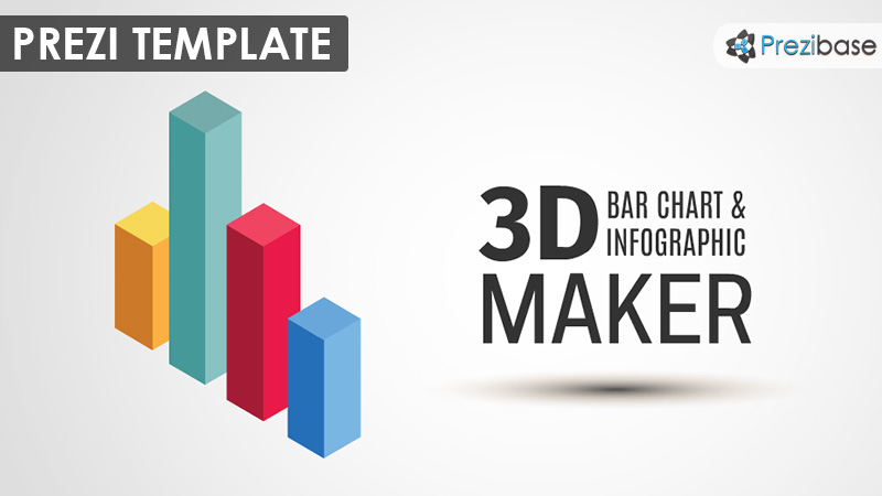 3d bar charts in prezi template 3D bar chart graph maker kit business prezi template diagram