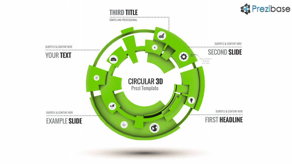 3D technology circle prezi template 3D circle technology prezi template for presentations