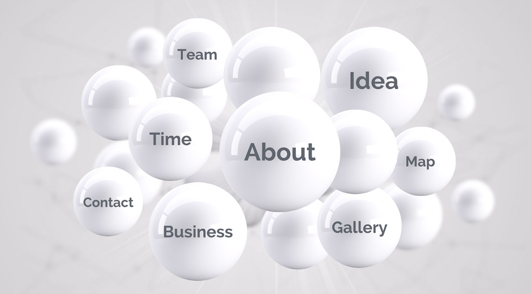 Creative 3D spheres presentation template for prezi