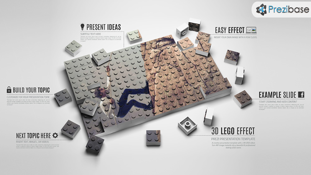 3D lego effect prezi presentation template