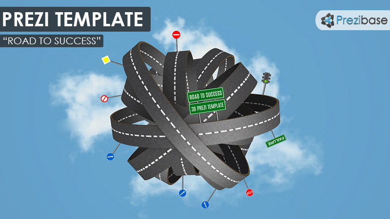 3D road to success prezi template