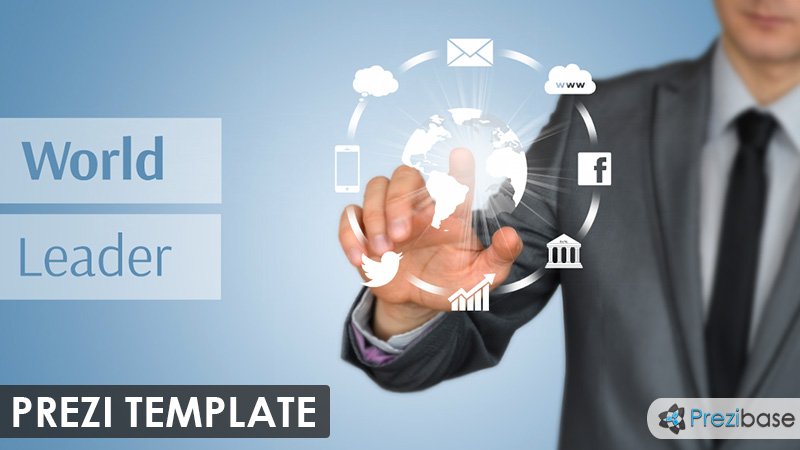 3d animated world globe businessman prezi template