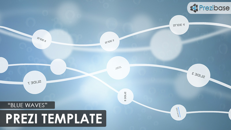 blue waves 3d background flow prezi template