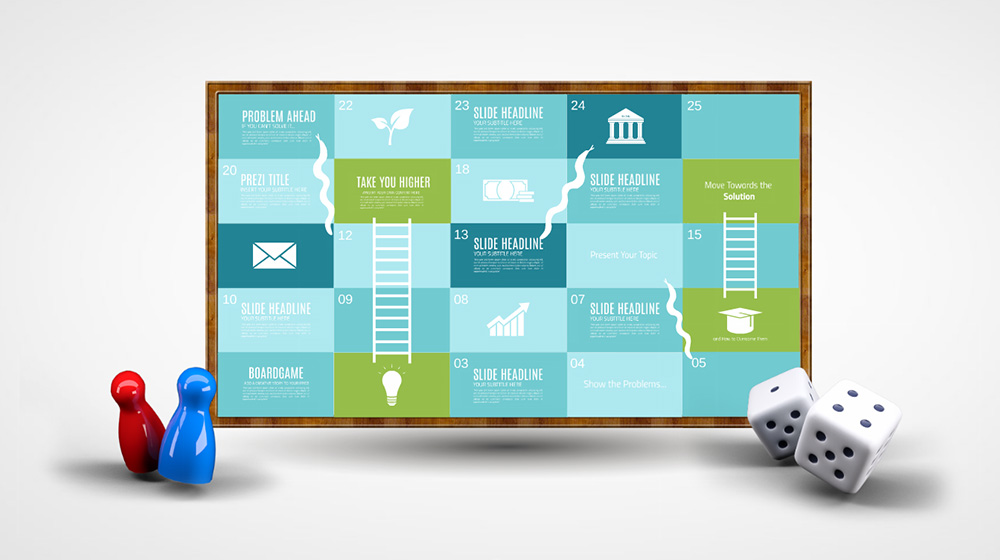 Board game snakes and ladders Prezi templates