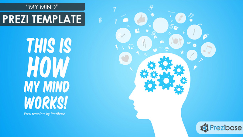 Creative head gears brainstorm school ideas prezi template