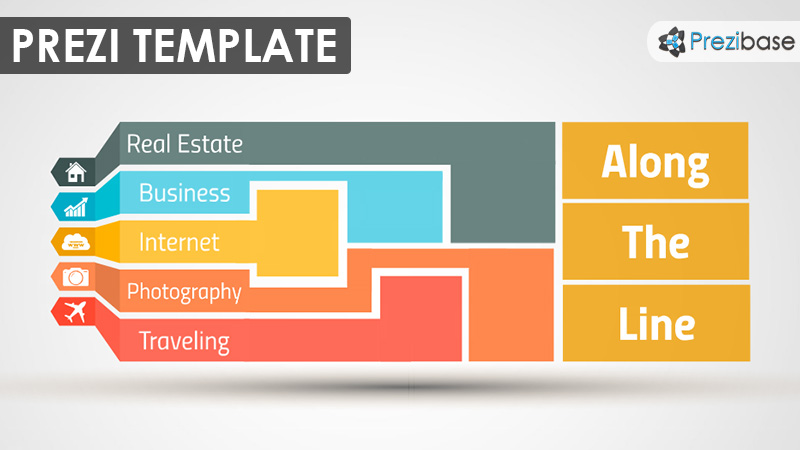 Colorful shapes diagram business prezi template