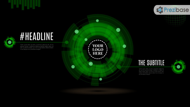 Animated radar 3D creative prezi template for ppt