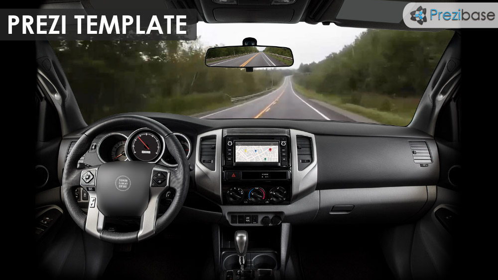 Animated car road video background prezi presentation template