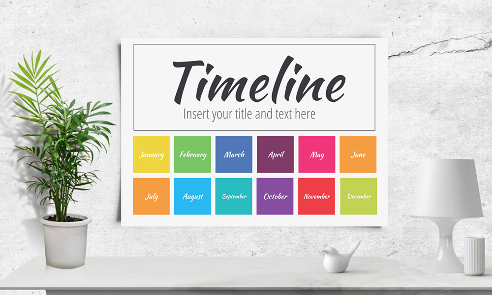 Annual year timeline calendar presentation template for prezi next