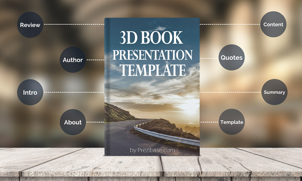 3D book review presentation prezi next presentation template