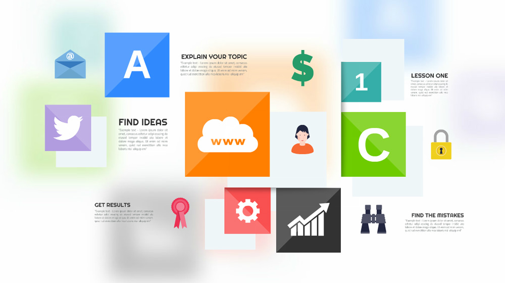colorful squares modern box rectangle layout interface presentation prezi template