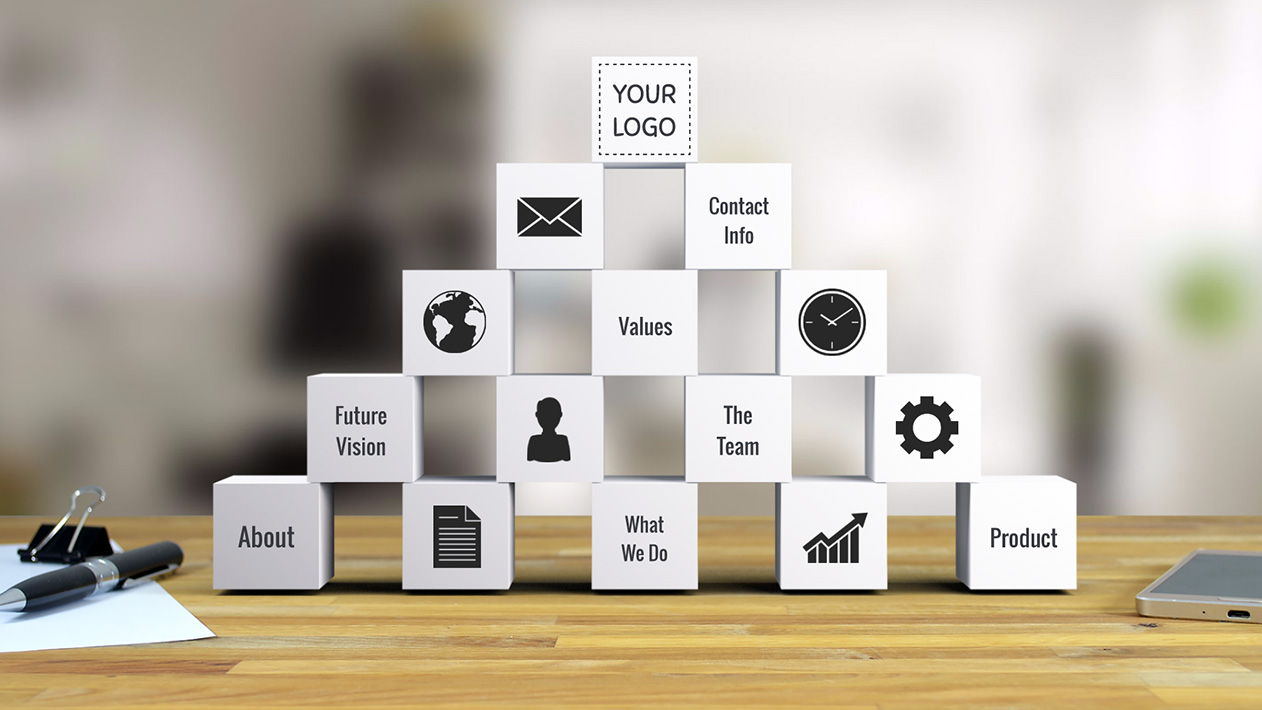 Building blocks Prezi Next template for business presentations