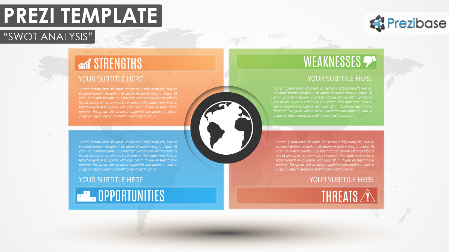 business diagram SWOT analysis prezi template for presentations
