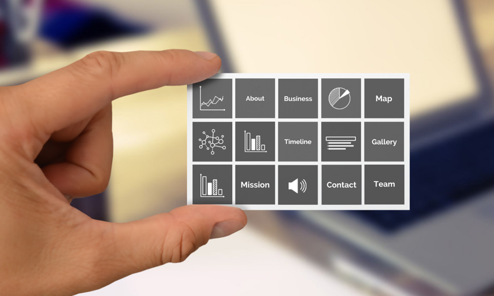Business card in hand Company promotion Prezi next presentation template