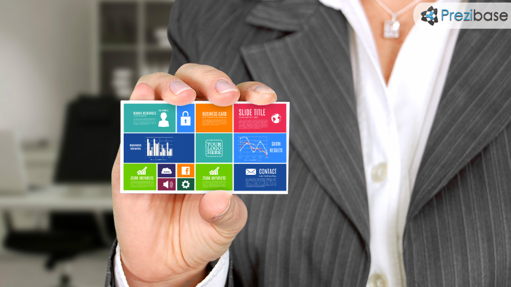 Business card business woman creative company prezi template for presentations
