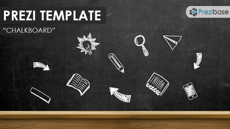 chalkboard blackboard sketch teaching in school prezi template