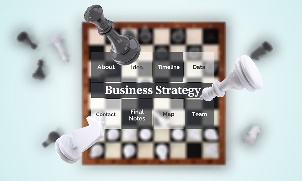 3D business strategy chessboard prezi next presentation template