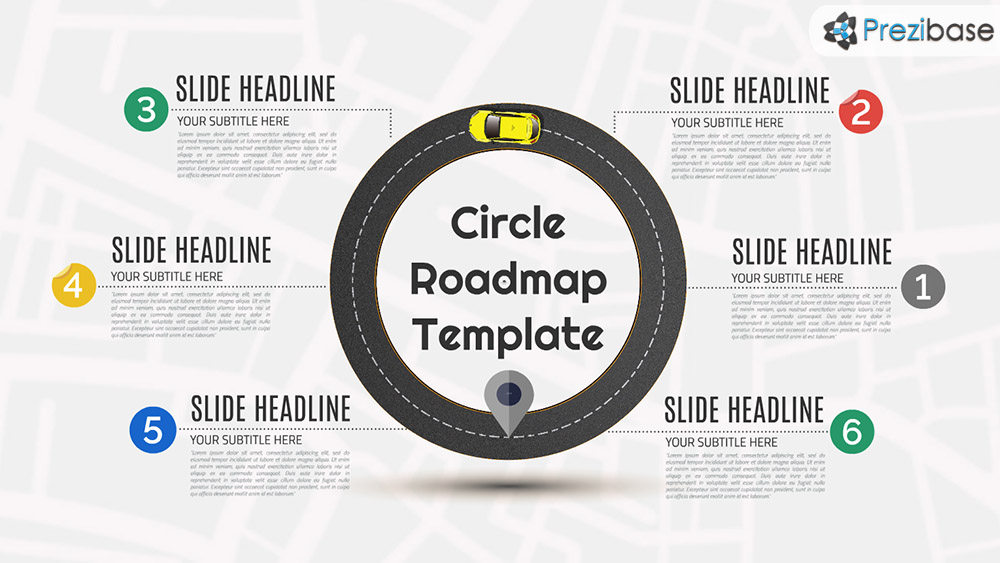 Circle roadmap diagram presentation template