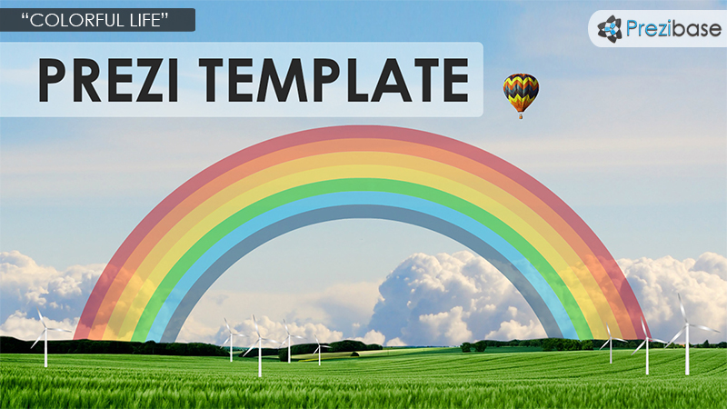 nature rainbow happy prezi template animated balloon