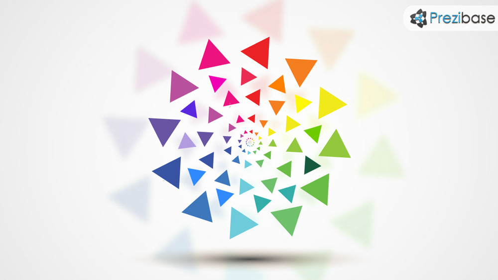 Colorful circle triangle prezi template
