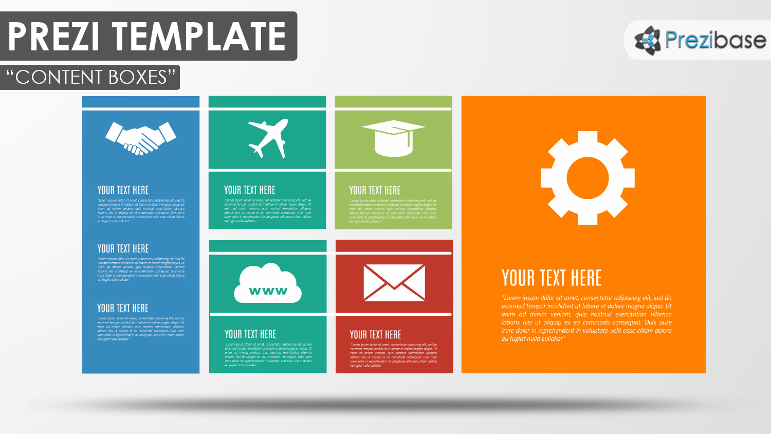 colorful squares simple business tiles professional prezi template