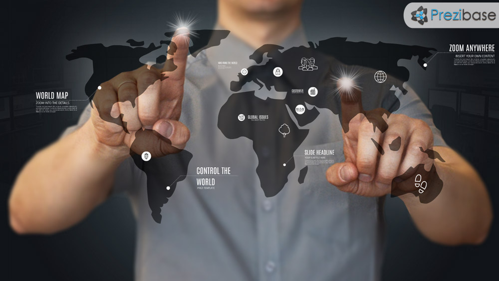 Control the World map Prezi presentation template