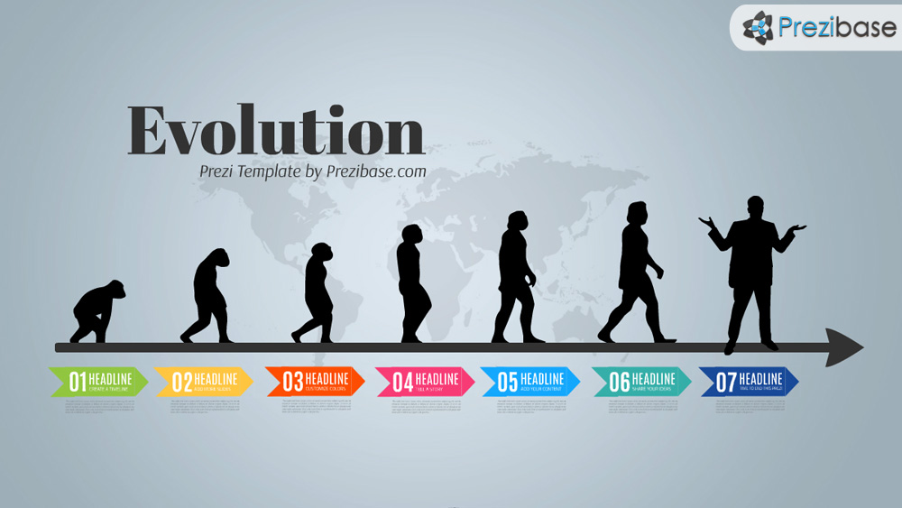 Online communication IT technology prezi template presentation prezi online keyboard and world 3D template