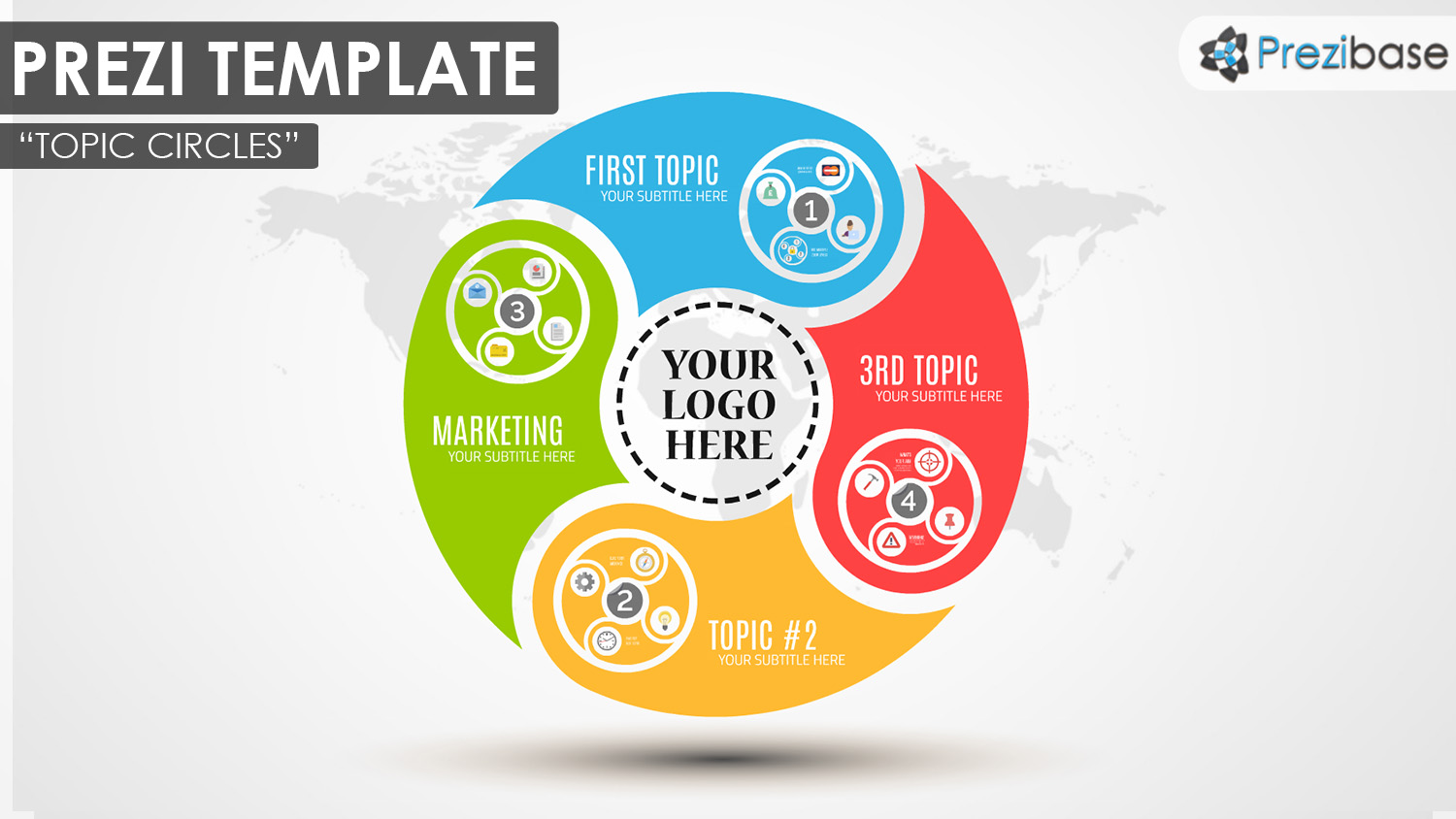 circle diagram colorful ideas infographic prezi template