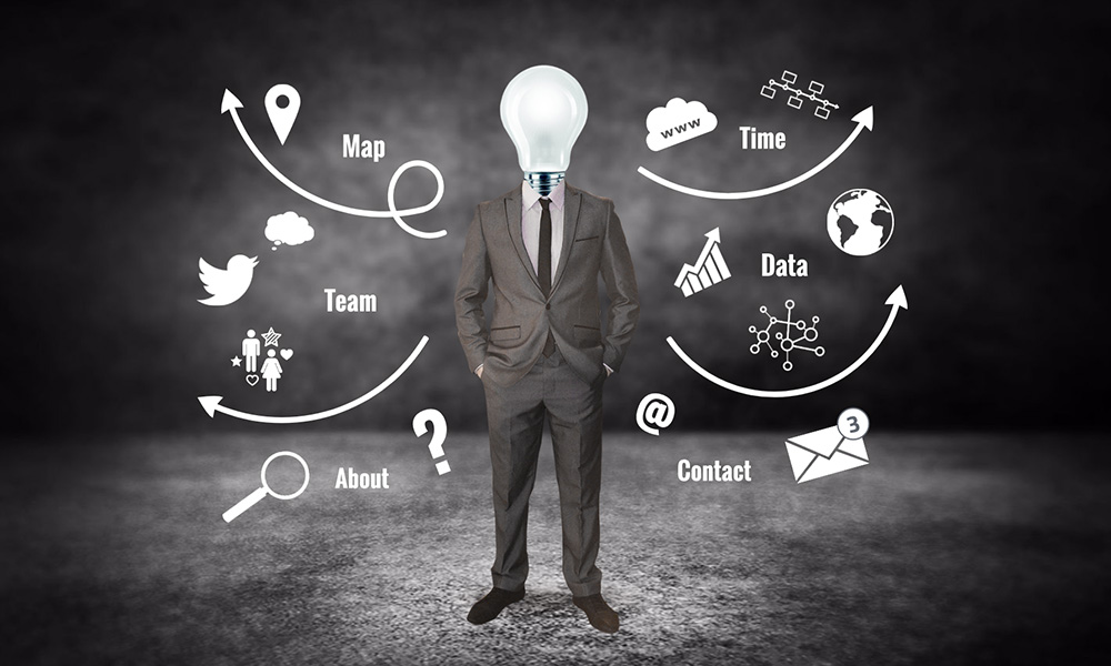 Creative mind businessman prezi next presentarion template