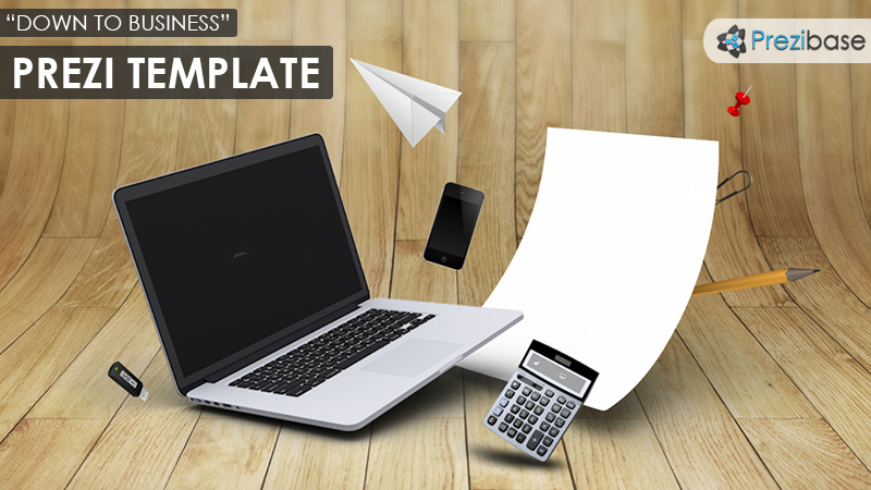 3d business prezi template down to business