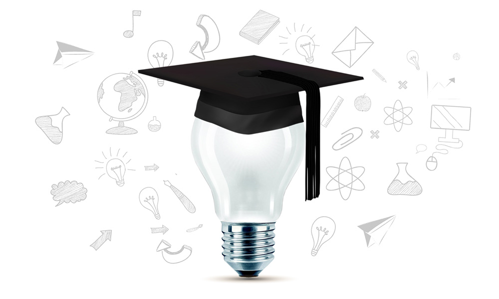 Education ideas 3D learning related Prezi presentation template