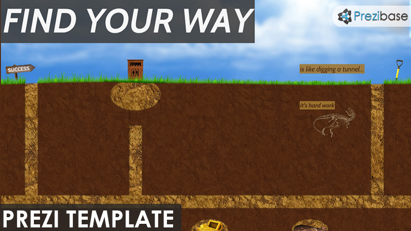 find your way tunnel underground prezi template