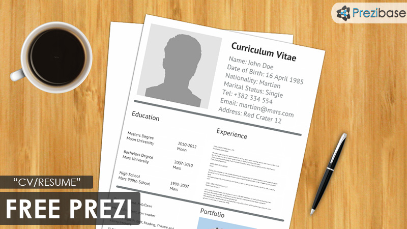 fre desk paper office desk prezi template