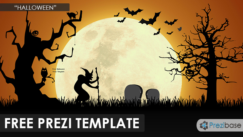 free halloween prezi template dark nigh moon