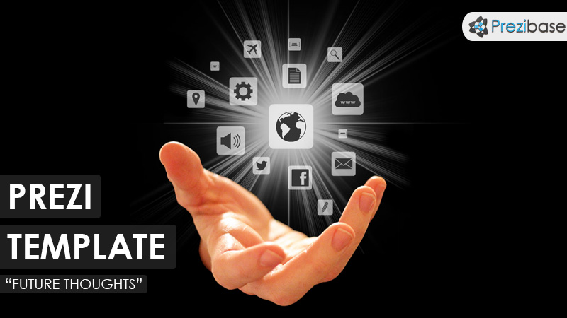 3d hologram future thoughts prezi template hand