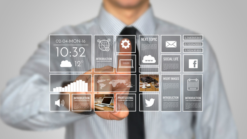 futuristic touch screen technology template for presentation