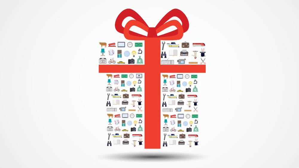 Gift box idea creative prezi template