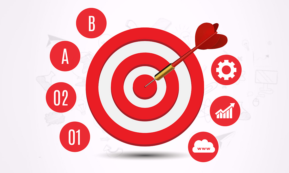 Goals and targets on bullseye Prezi Next template