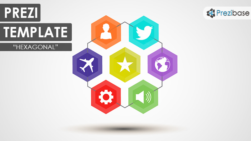 hexagon shapes business creative prezi template