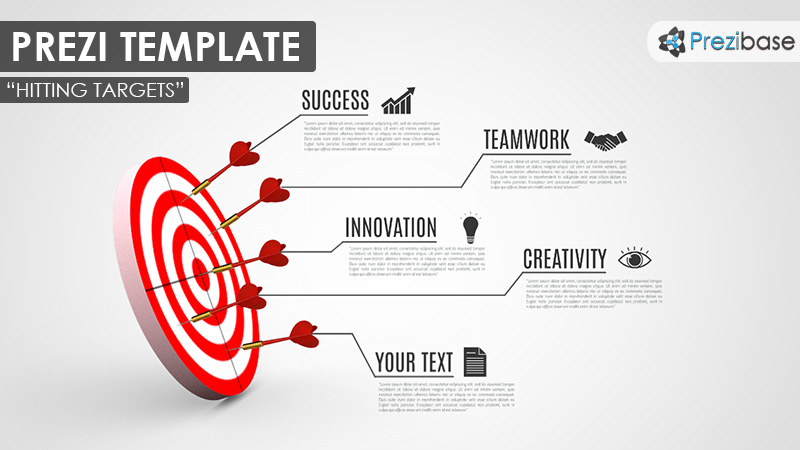 3d target bullseye goals darts infographic prezi template 3d darts arrows targets goals bullseye marketing prezi template