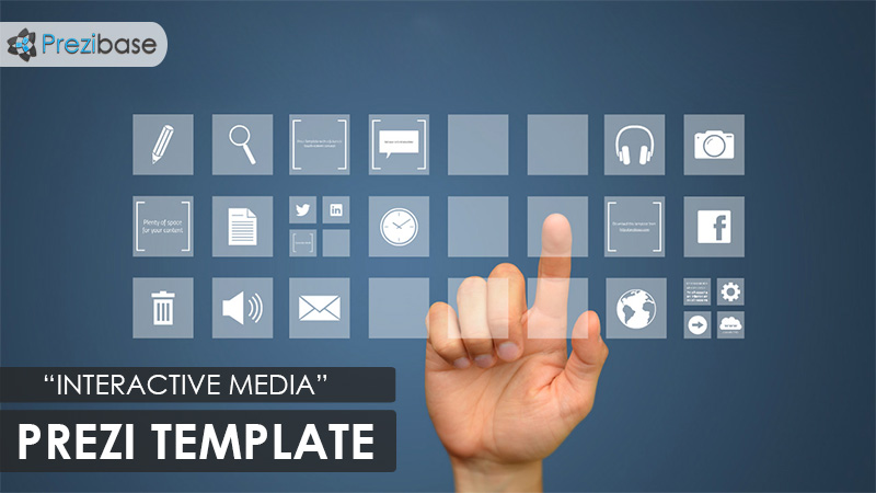 Interactive media touchscreen frames Prezi Template for presentations