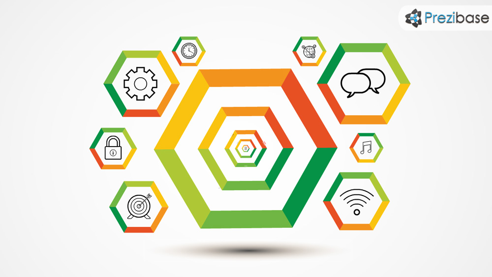 Layered ideas colorful frames prezi presentation template