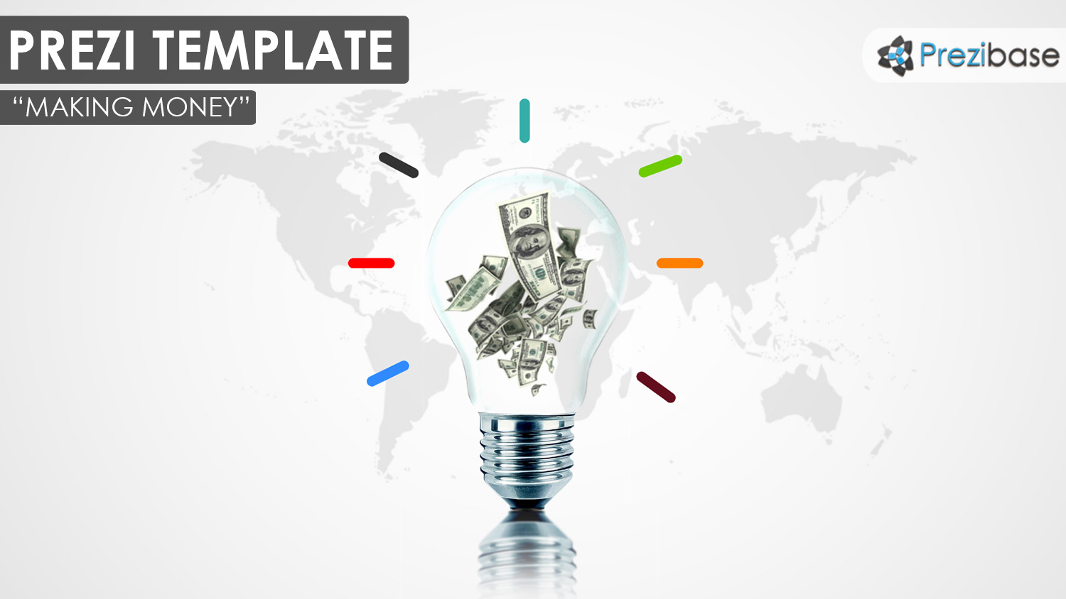 prezi 3d light bulb inside money dollars ideas business prezi template