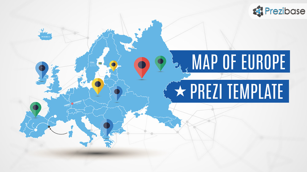 Blue europe EU union map prezi template