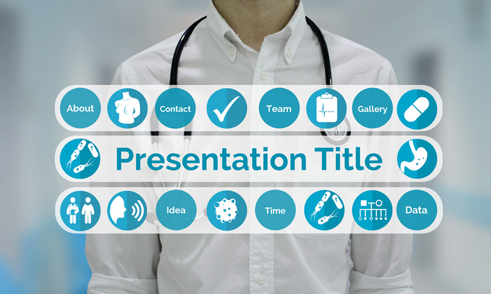 Medical and healthcare doctor presentation background template for Prezi Next