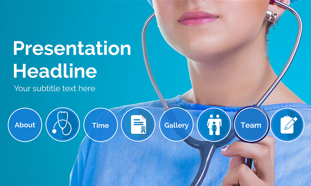 Medical test checkup nurse healthcare presentation template for Prezi