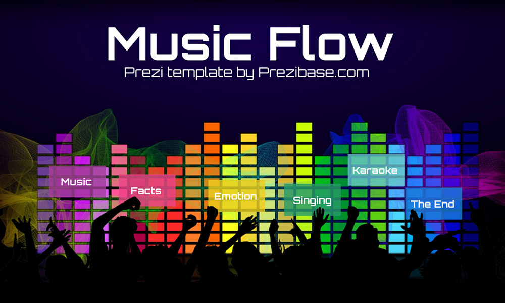 Music flow people dancing audio bars prezi next presentation template