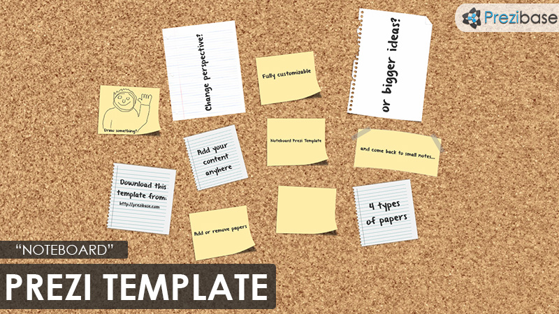 note board cork background prezi template