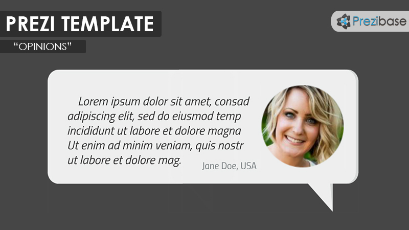 opinions review feedback speech bubble comment prezi template