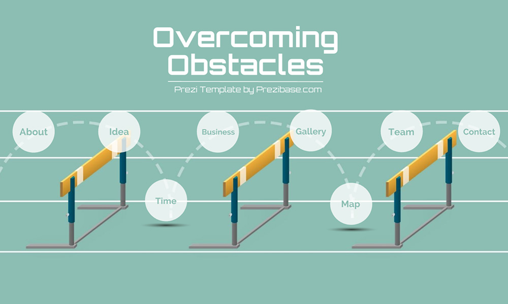 Overcoming obstacles and hurdles prezi next presentation template